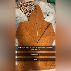 Pink Lily Sherpa Zip-Up